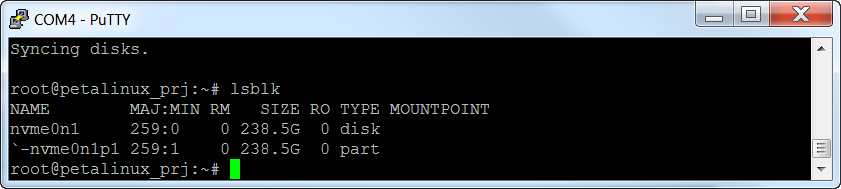Get the partition name with lsblk