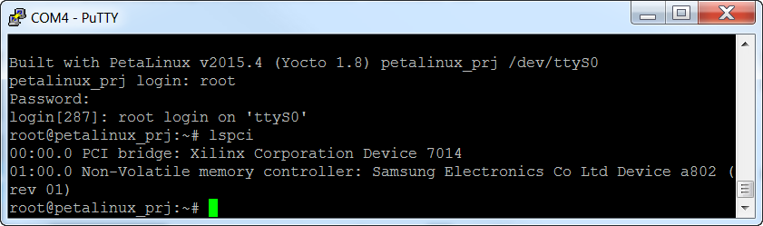 Check that the SSD has been enumerated with lspci