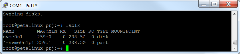 Get the partition name with lsblk